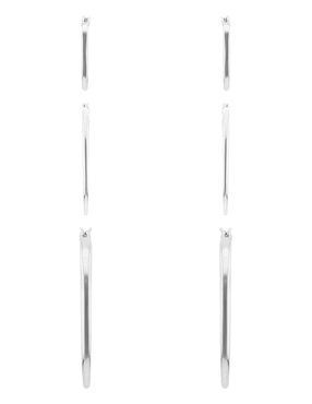 Set de aretes rectangulares Nine West con acabado brillante