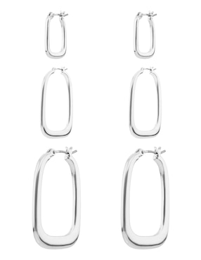 Set de aretes rectangulares Nine West con acabado brillante