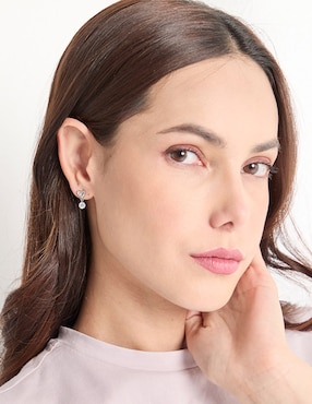 Aretes de corazón Brosway Chra con acabado brillante cristal