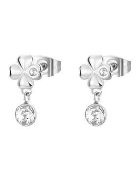 Aretes de trébol Brosway Chakra con acabado brillante cristal