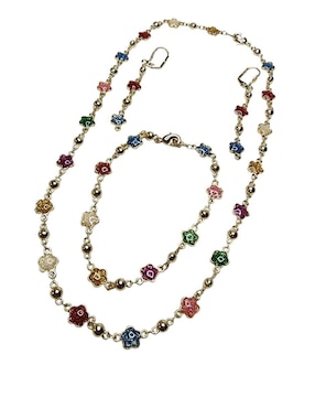 Aretes, collar y pulsera de flor Limerence by Claudia Herrera Floral