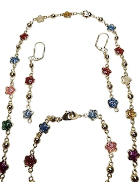 Aretes, collar y pulsera de flor Limerence by Claudia Herrera Floral