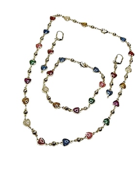 Aretes, collar y pulsera de corazón Limerence by Claudia Herrera Amor