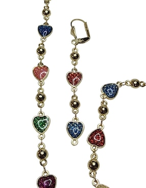 Aretes, collar y pulsera de corazón Limerence by Claudia Herrera Amor