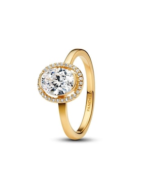 Anillo ovalado Pandora Timeless de plata P 925 zirconia cúbica con acabado baño de oro