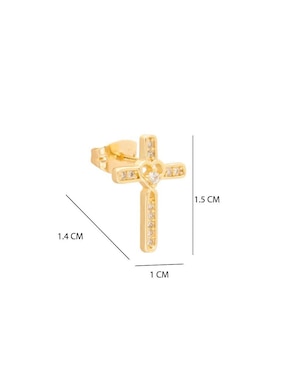 Aretes de cruz Oro Angelus con acabado brillante zirconia