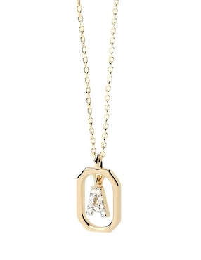 Collar de letra a Mink de plata P 925