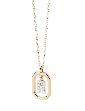 Collar de letra r Mink de plata P 925