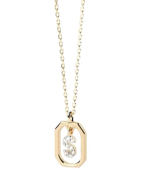 Collar de letra s Mink de plata P 925