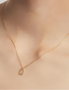 Collar de letra s Mink de plata P 925