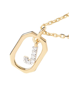 Collar de letra j Mink de plata P 925