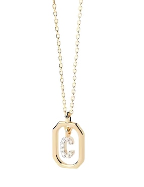 Collar de letra c Mink de plata P 925