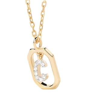 Collar de letra c Mink de plata P 925