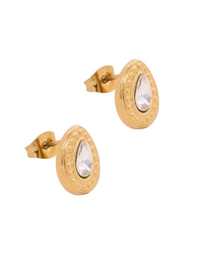 Aretes de gota Oro Angelus con acabado brillante zirconia