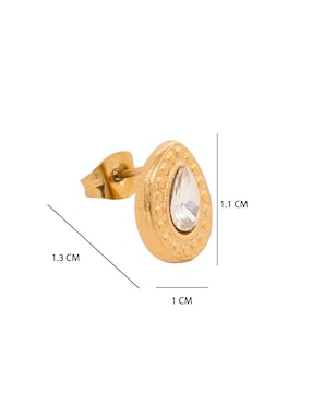 Aretes de gota Oro Angelus con acabado brillante zirconia