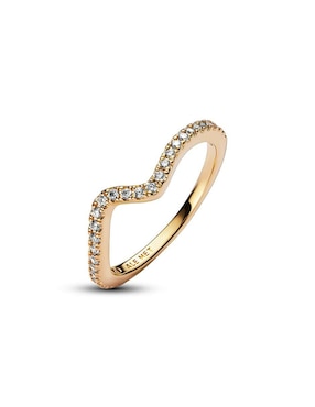 Anillo Pandora Timeless de plata P 925 zirconia cúbica con acabado baño de oro