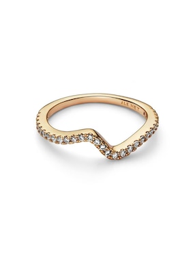 Anillo Pandora Timeless de plata P 925 zirconia cúbica con acabado baño de oro