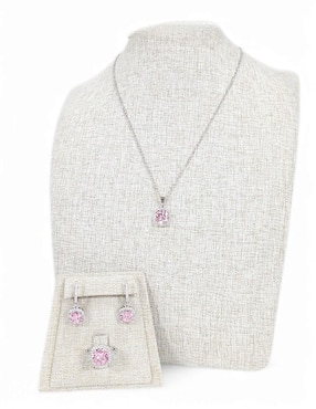 Aretes, collar y anillo Og zirconia