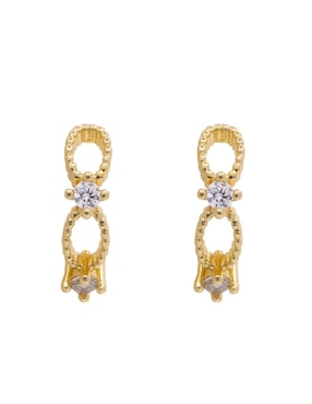 Aretes Oro Angelus con acabado brillante zirconia