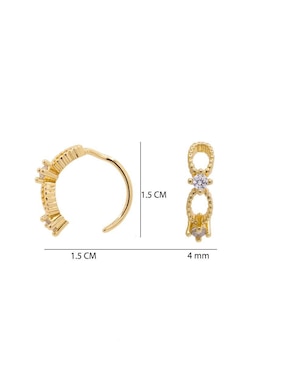 Aretes Oro Angelus con acabado brillante zirconia