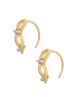 Aretes Oro Angelus con acabado brillante zirconia