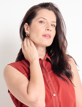 Set de aretes Anne Klein Timeless Trios con acabado brillante