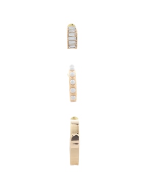 Set de aretes Anne Klein Timeless Trios con acabado brillante