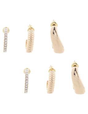 Set de aretes Anne Klein Timeless Trios con acabado brillante