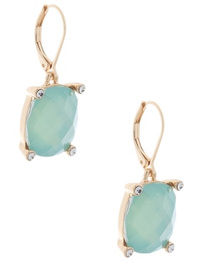 Aretes rectangulares Anne Klein Gemstone Glow con acabado brillante cristal