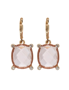 Aretes huggies rectangulares Anne Klein Gemstone Glow con acabado lustre cristal