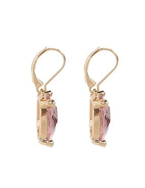 Aretes huggies rectangulares Anne Klein Gemstone Glow con acabado lustre cristal