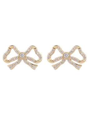 Aretes de moño Anne Klein Glimmering Ears con acabado brillante cristal