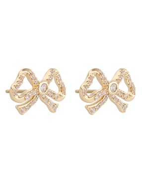Aretes de moño Anne Klein Glimmering Ears con acabado brillante cristal