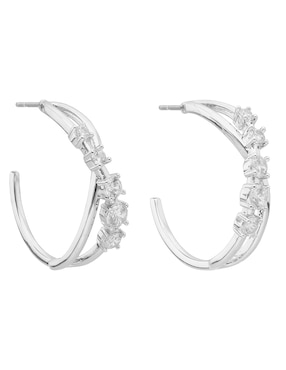 Arracadas Anne Klein Glimmering Ears con acabado brillante cristal