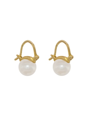Aretes redondos Carré perla de cristal