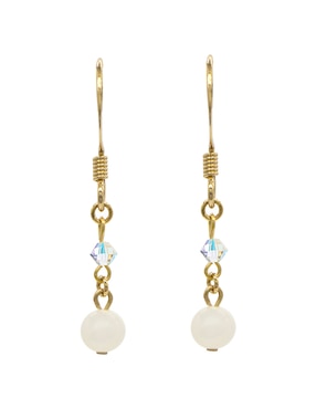 Aretes redondos Emanuel Ungaro con acabado liso perla