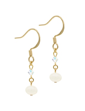 Aretes redondos Emanuel Ungaro con acabado liso perla