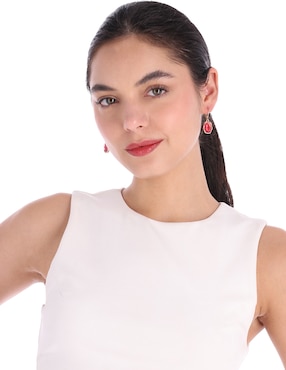 Aretes de círculo Napier con acabado brillante