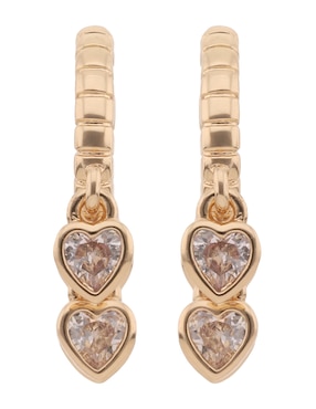 Aretes de corazón Napier con acabado brillante cristal