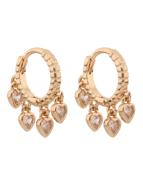 Aretes de corazón Napier con acabado brillante cristal
