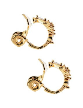 Aretes cortos de flor Napier con acabado brillante cristal