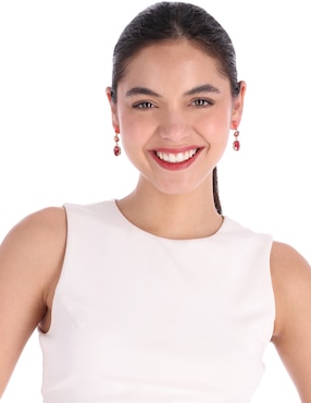 Aretes de círculo Napier con acabado brillante