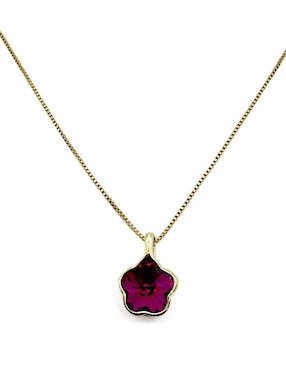 Collar de flor Moon de oro laminado 10 K