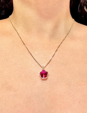 Collar de flor Moon de oro laminado 10 K