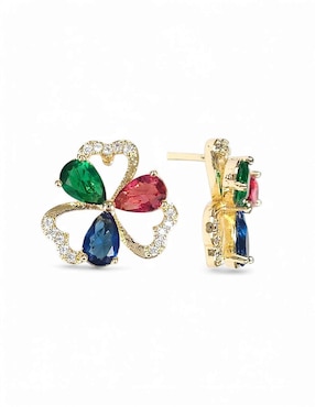 Aretes y collar de trébol Og zirconia