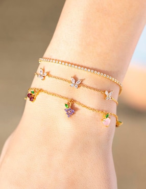 Pulsera Girls Crew 18 k con acabado chapa de oro