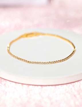 Pulsera Girls Crew 18 k Essentials con acabado chapa de oro