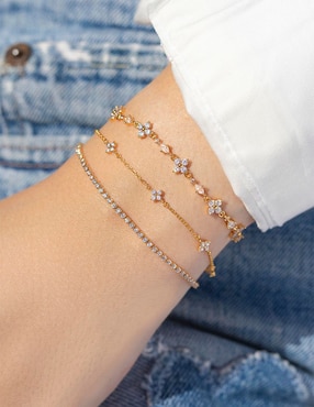 Pulsera Girls Crew 18 k Essentials con acabado chapa de oro