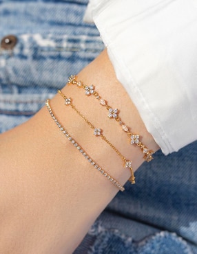 Pulsera Girls Crew 18 k con acabado chapa de oro