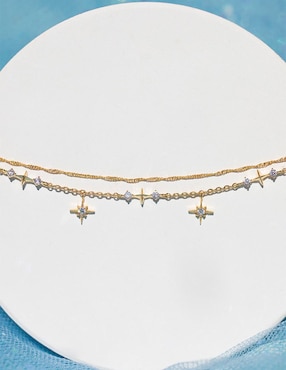 Pulsera Girls Crew 18 k Wandering con acabado chapa de oro